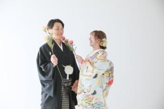 お二人らしさ全開！スタジオ撮影