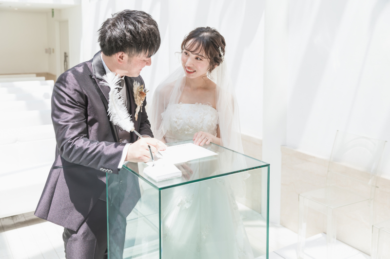 結婚証明書にサイン風で