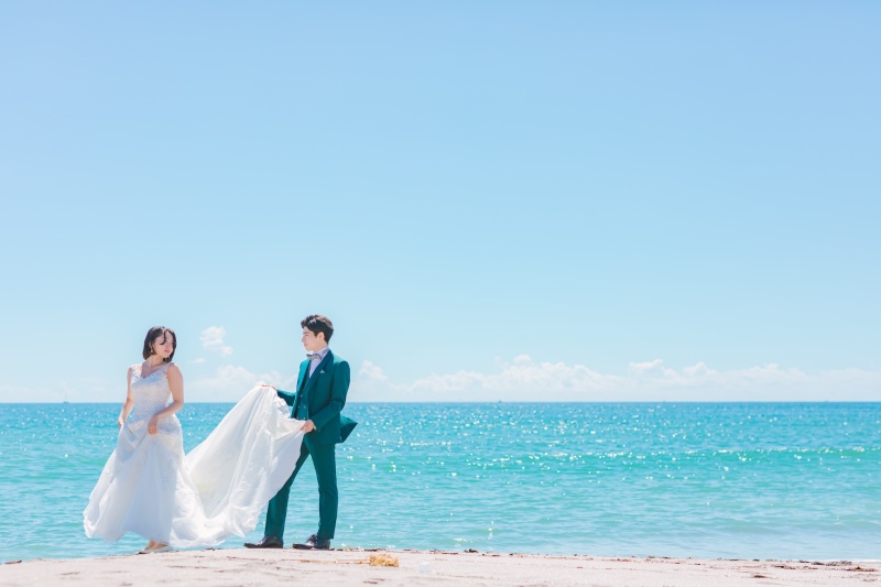 開放的な海岸での撮影