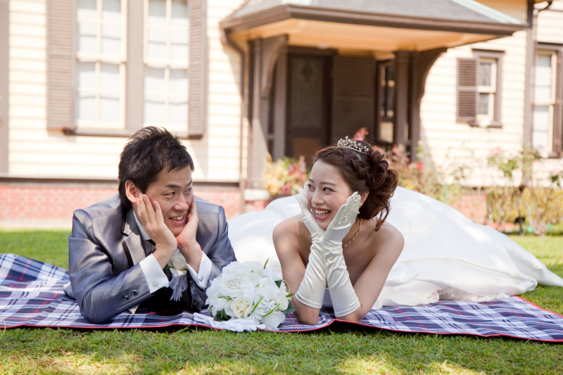 向かい合ってお揃いのポーズ☆