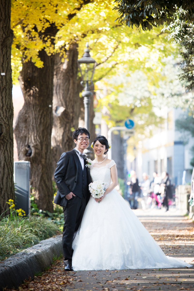 いちょう並木で撮影スタート☆