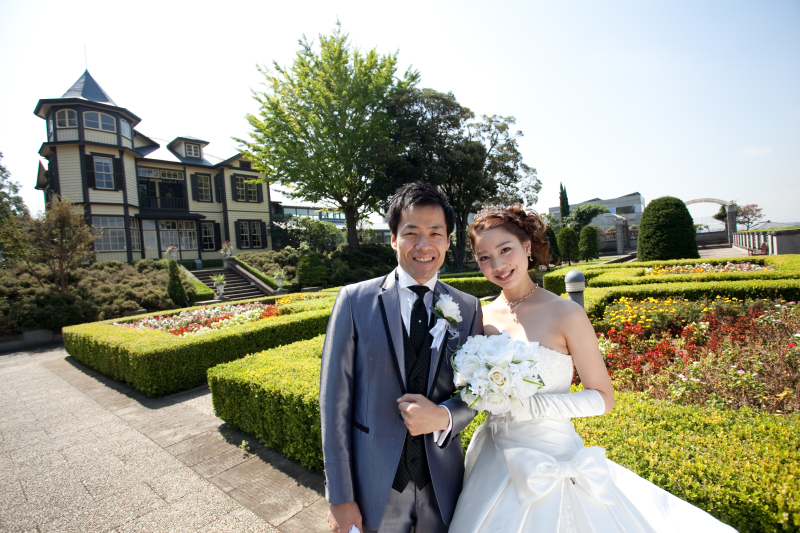 庭園の青空の下で♪