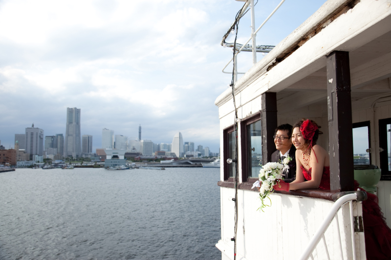 みなとみらいをバックに☆