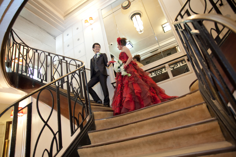 大階段で・・・♪