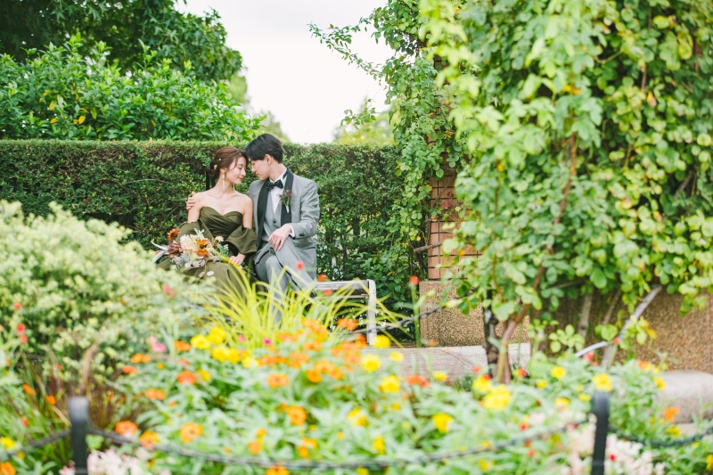 ワタベウェディング横浜ベイフォトスタジオ_ガーデンで撮影できる