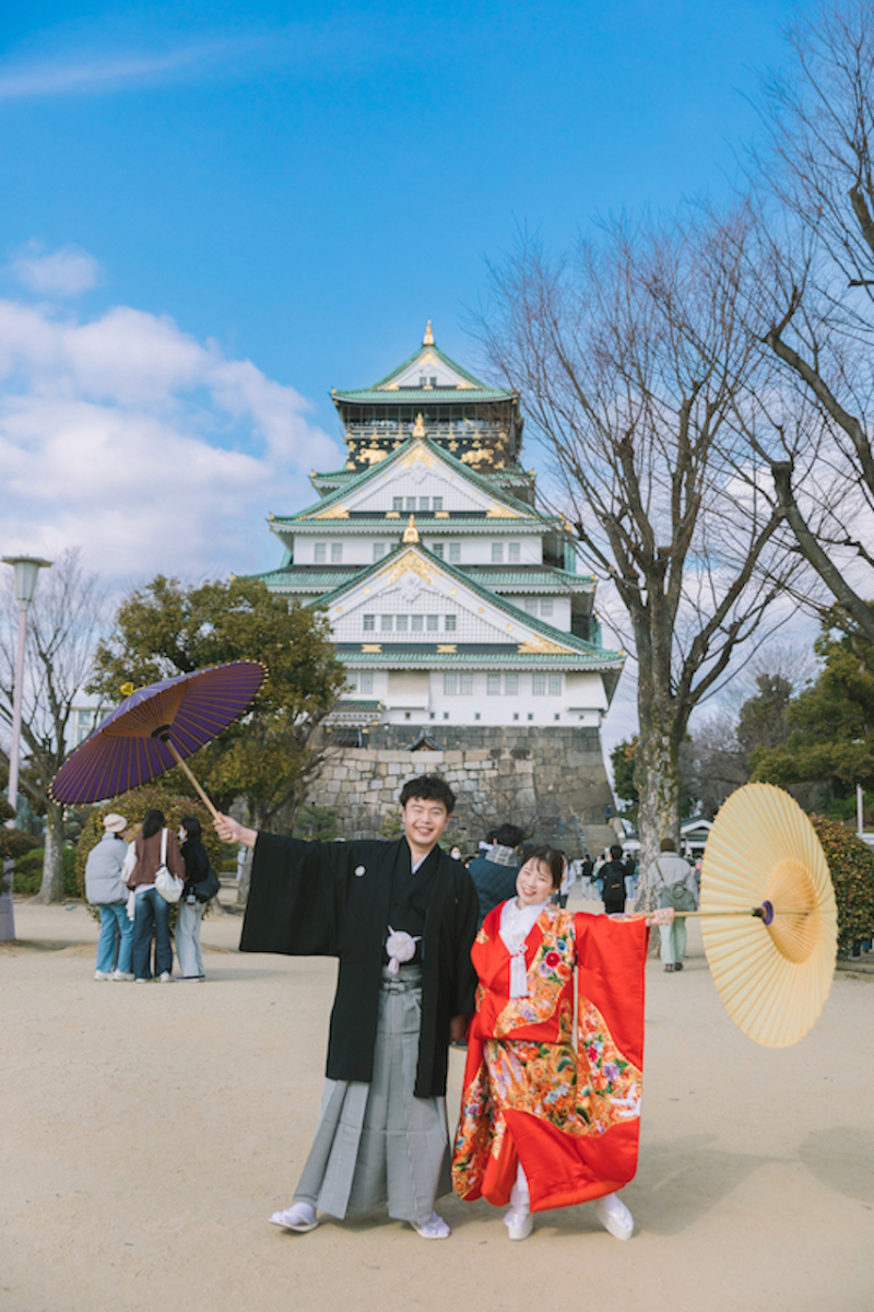最後は大阪城をバックに!