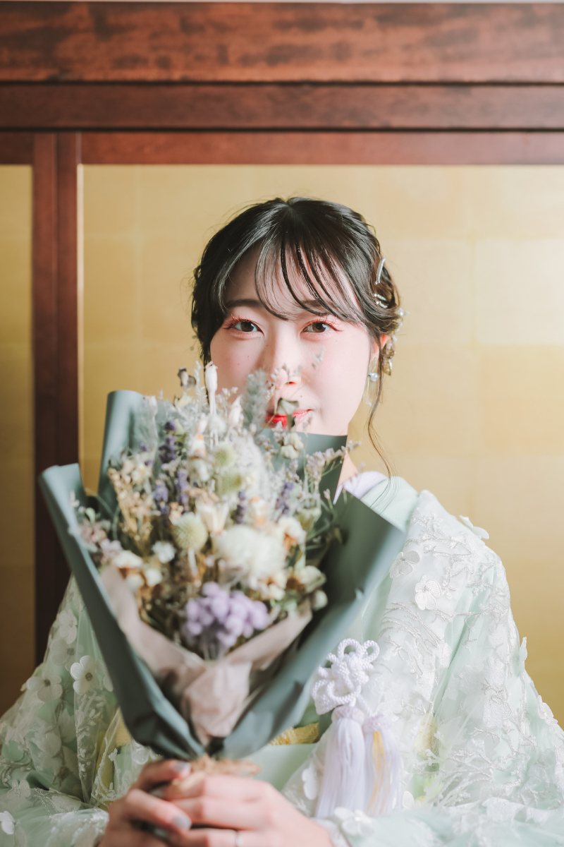 ブーケと重ねて