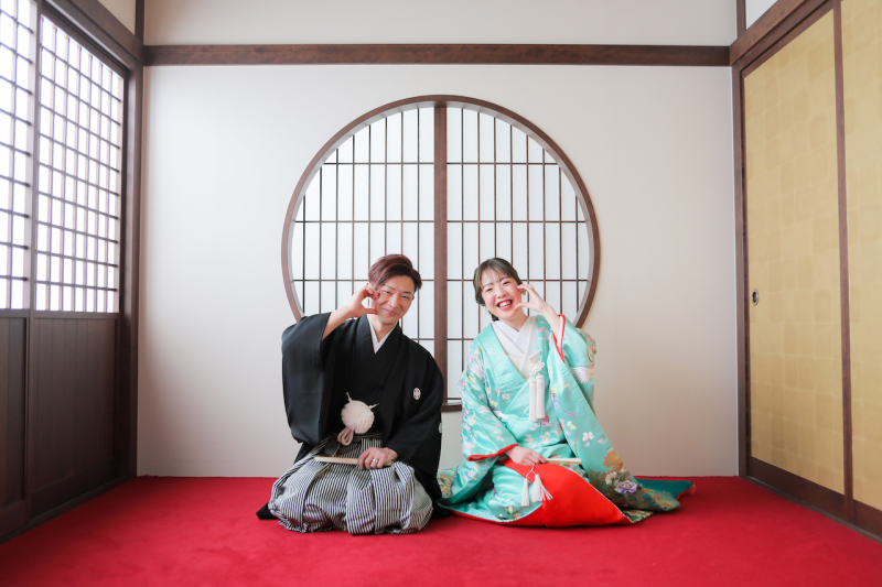 お揃いのポーズ