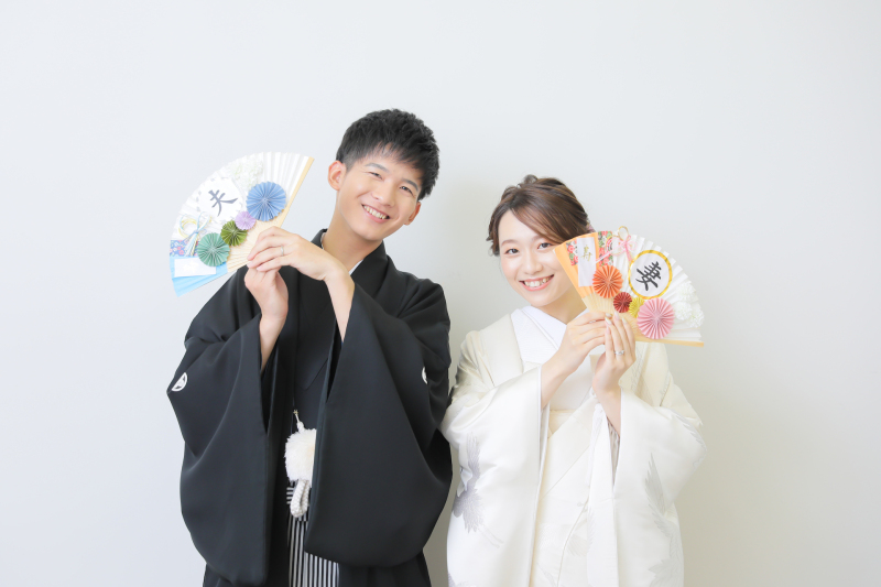 お手製扇子での撮影