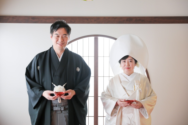 和装らしく盃で！