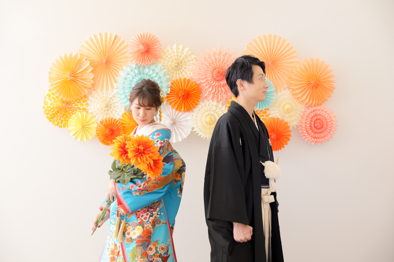 お花に囲まれて