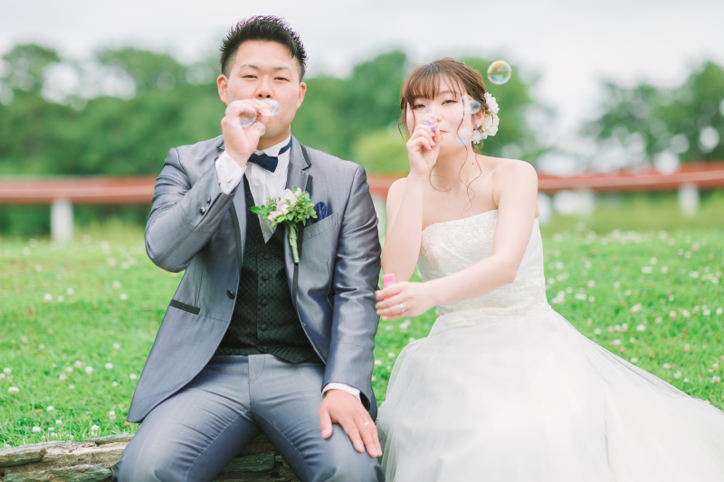 シャボン玉で息を合わせて♪