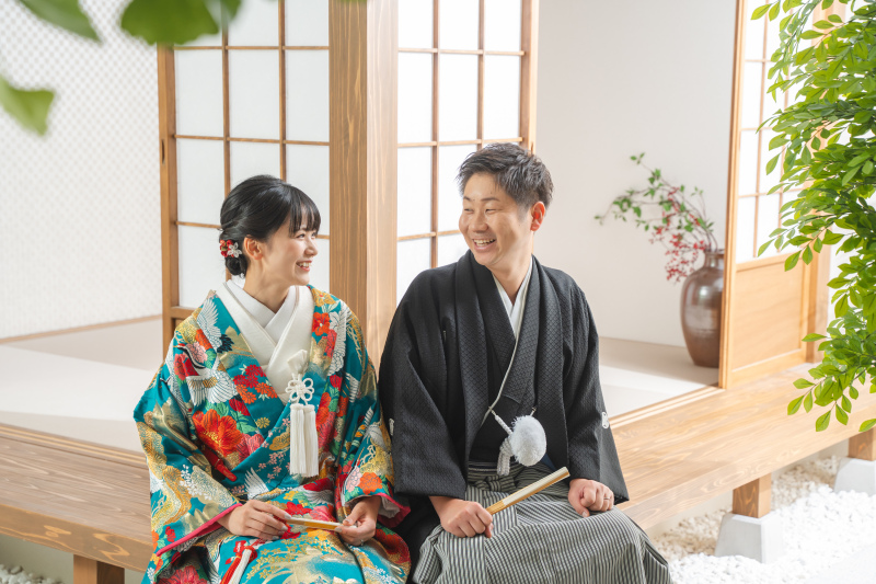 縁側で
