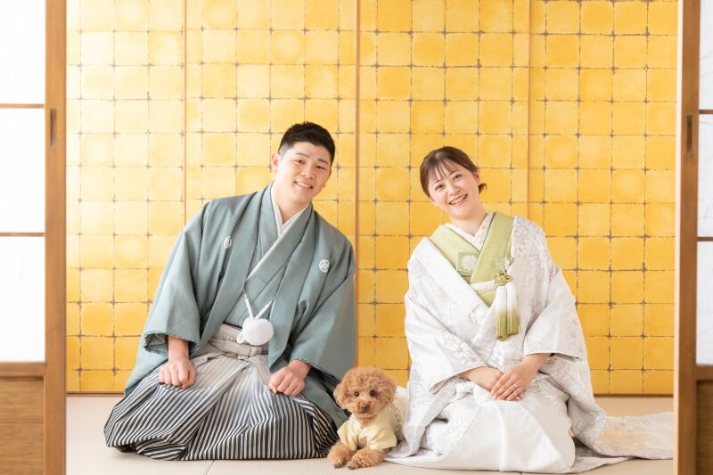 ワタベウェディング仙台フォトスタジオ_ペットと一緒に撮影できる