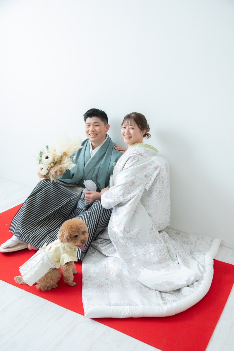ワタベウェディング仙台フォトスタジオ_ペットと一緒に撮影できる