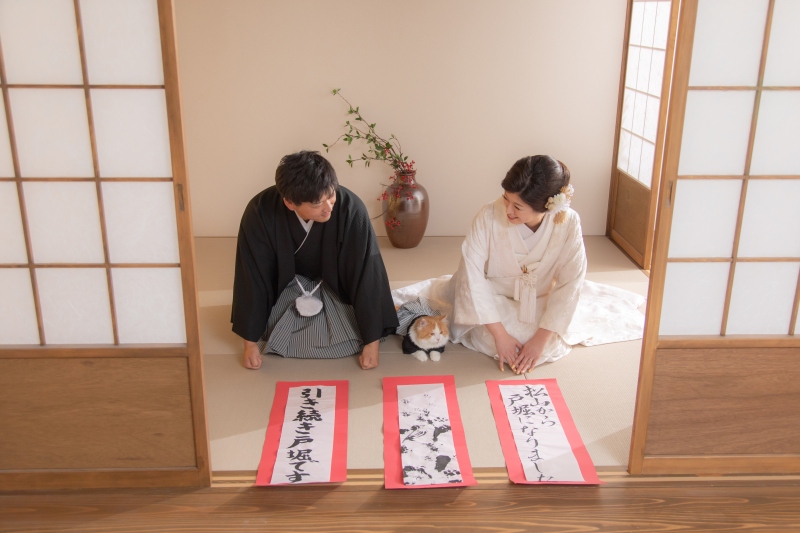 ワタベウェディング仙台フォトスタジオ_ペットと一緒に撮影できる