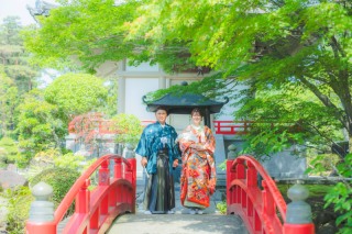 ワタベウェディング仙台フォトスタジオ_和装ロケ（日本庭園）