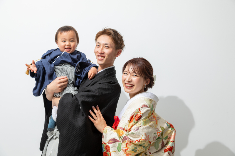 お子様と一緒にスタジオフォト