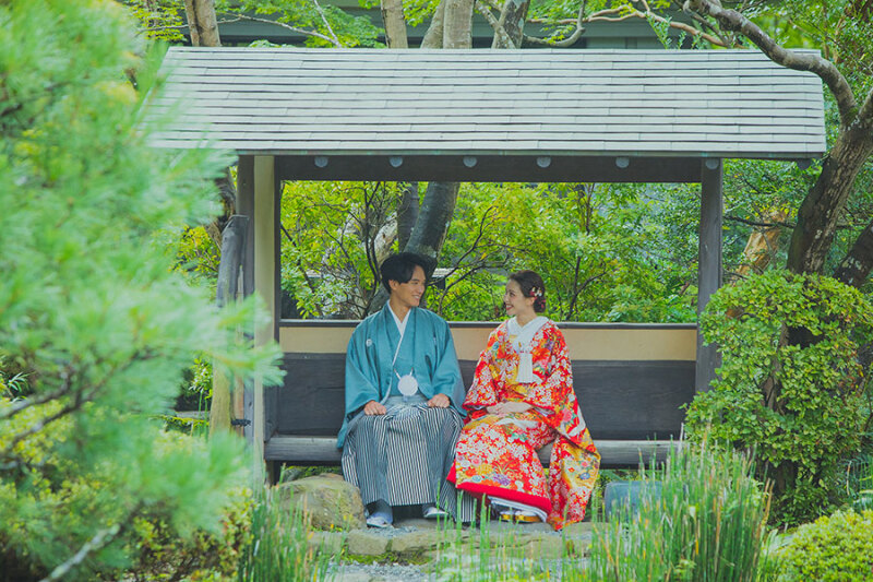★11月末までのご撮影で3万円オフ★日本庭園/秋のロケーションプラン(和装1着)