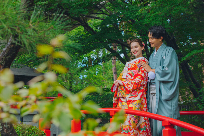 ★11月末までのご撮影で3万円オフ★日本庭園/秋のロケーションプラン(和装1着)