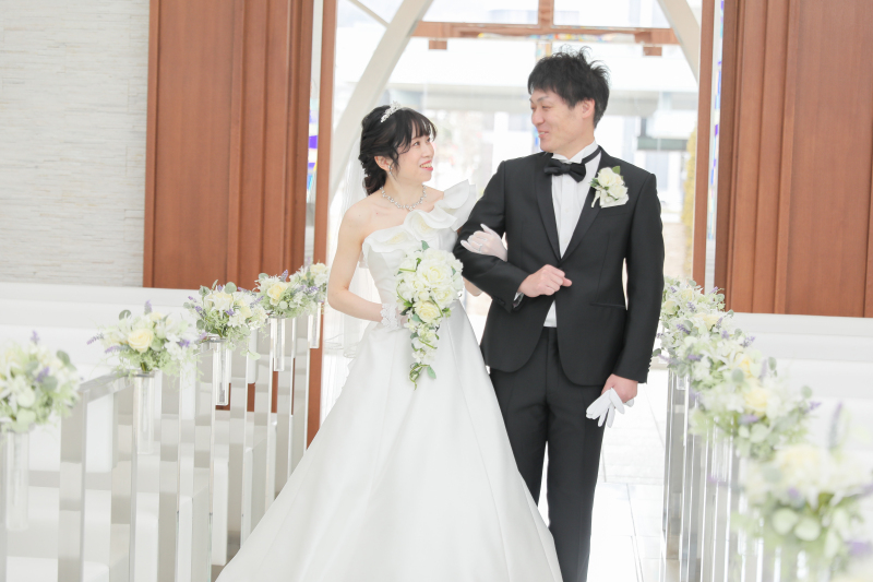 チャペルに移動して洋装撮影