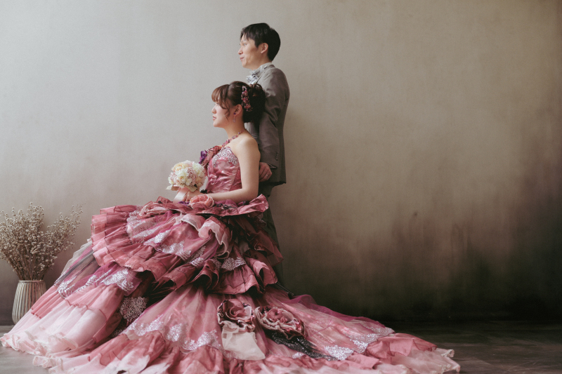 最後はカラードレス