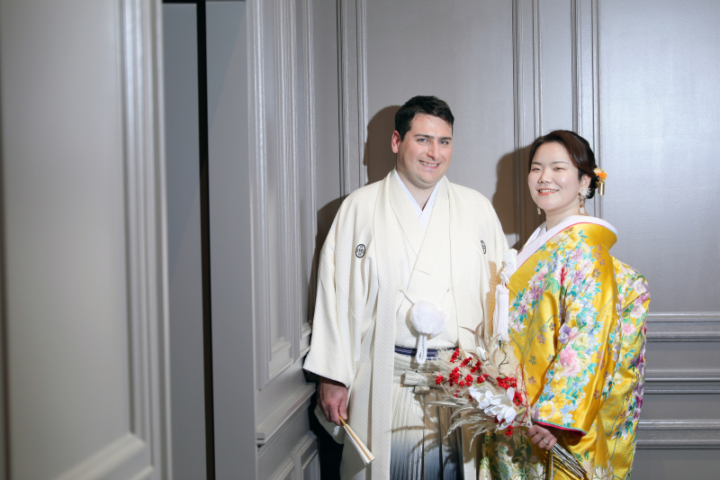 ブーケを持って