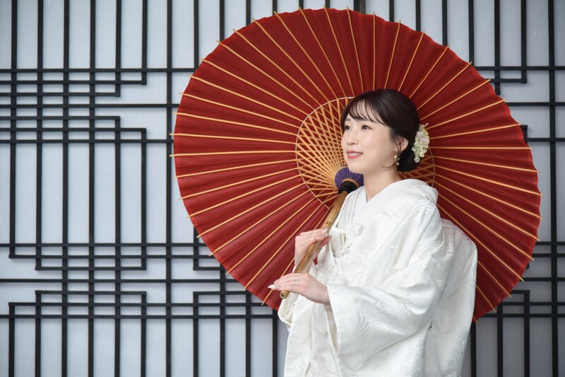 和傘を持って・・・