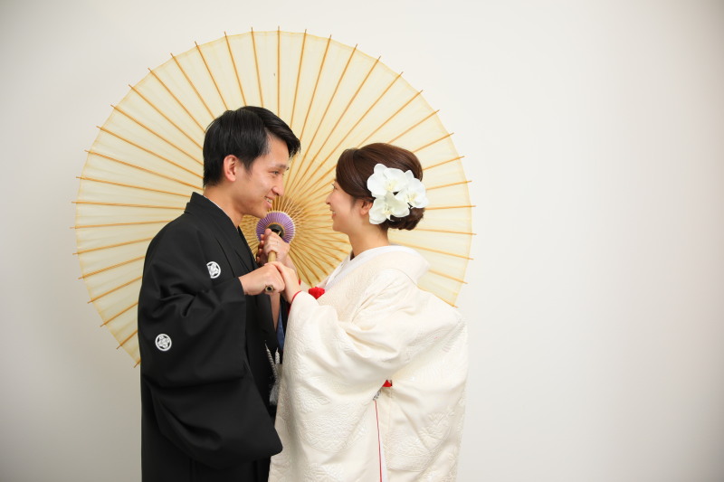 白無垢にてスタジオ撮影