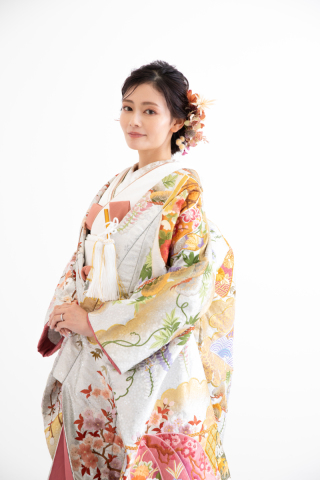 シルバー地　桃花　熨斗