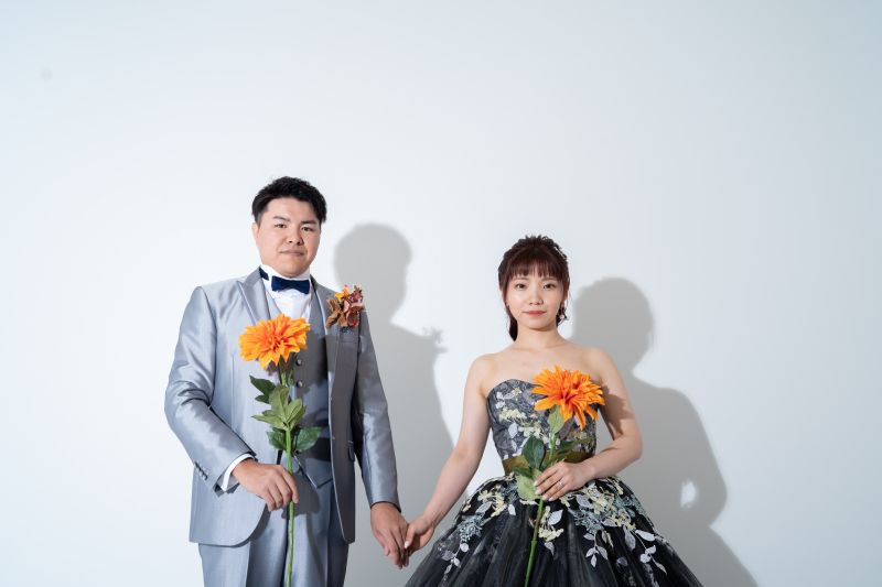 オレンジ系のお花とコーデ2