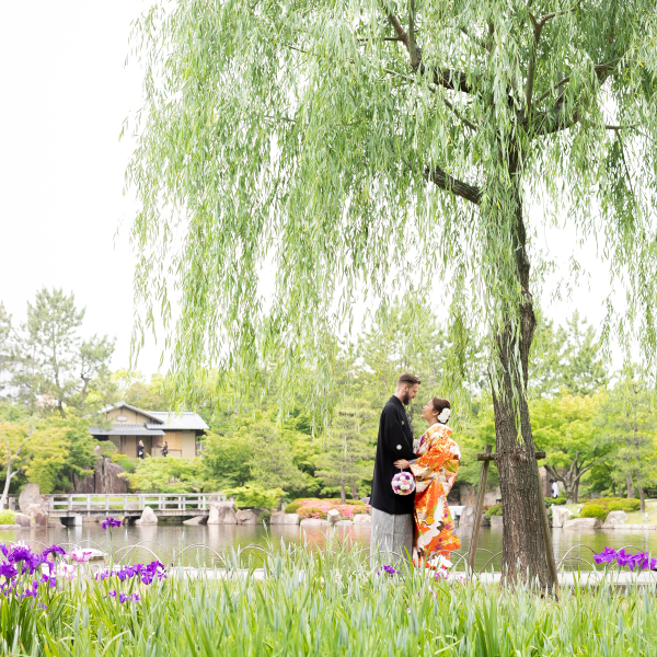 季節のお花とのショット