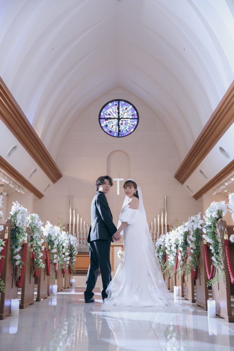 ロングベールで華やかに