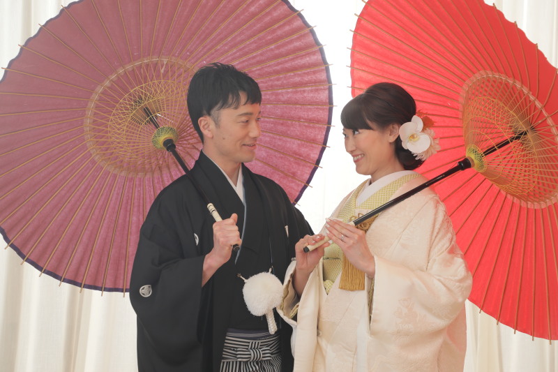 番傘を差し色に