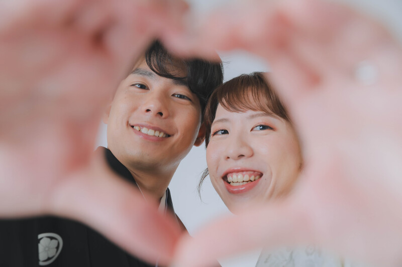 ハートの中の2人♡