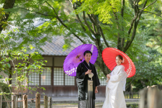 和装でロケーションとスタジオ撮影