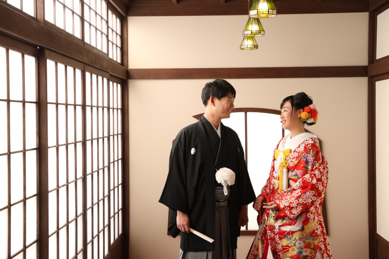 王道の赤色打掛で勝負!!