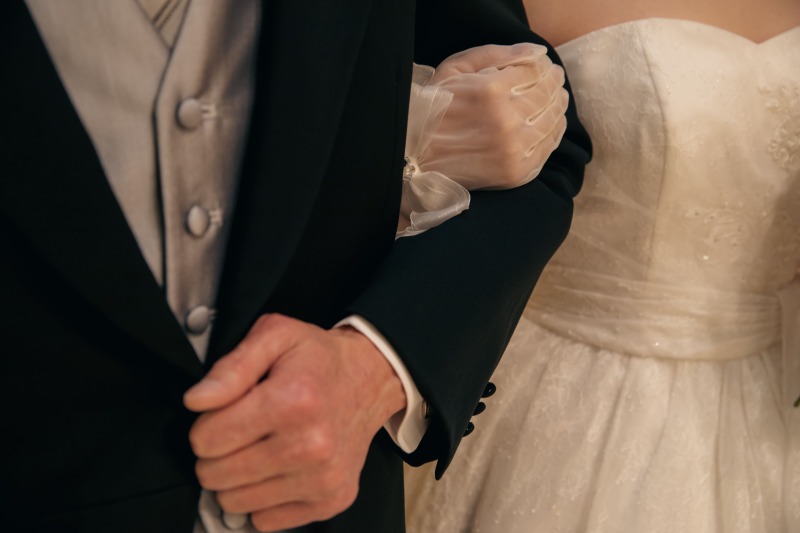 エスコートはお父さん