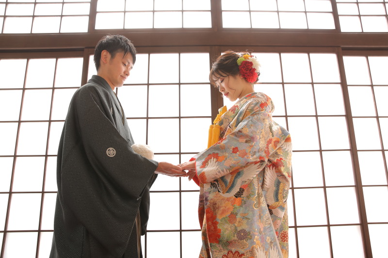 ブルーの色打掛