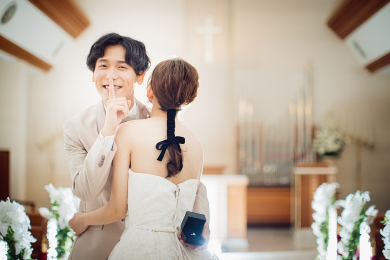 ワタベウェディング名古屋フォトスタジオ_チャペルで撮影できる