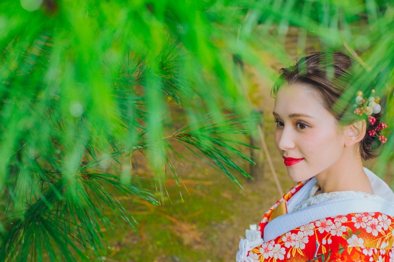 ワタベウェディング名古屋フォトスタジオ_庭園で撮影できる