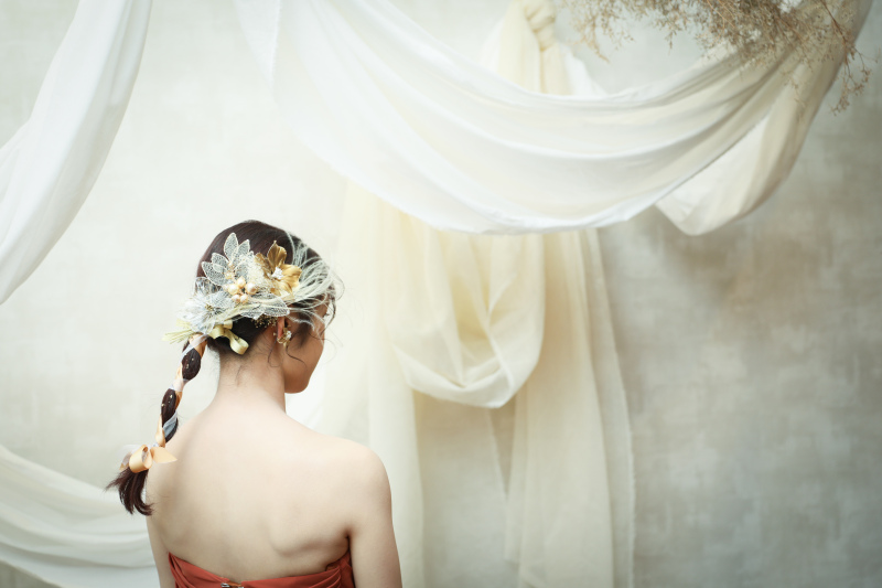 ヘアスタイルにもこだわって