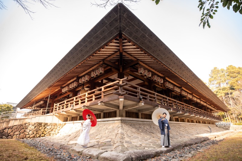 大教殿の外観にて