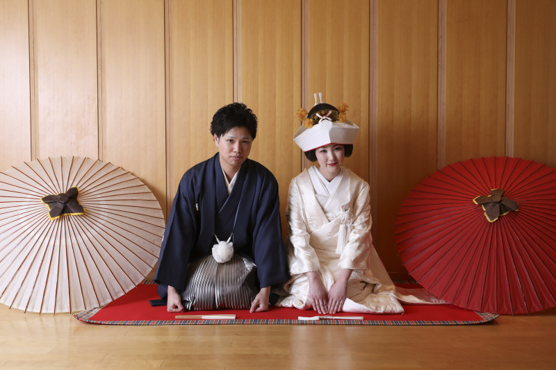 かつらと角隠しにて