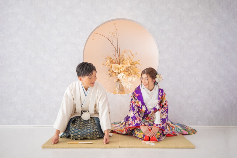 和装でスタジオ撮影