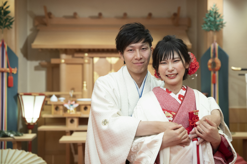 神殿でおしゃれ和装コーディネート