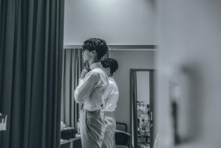 新郎様ヘアセット