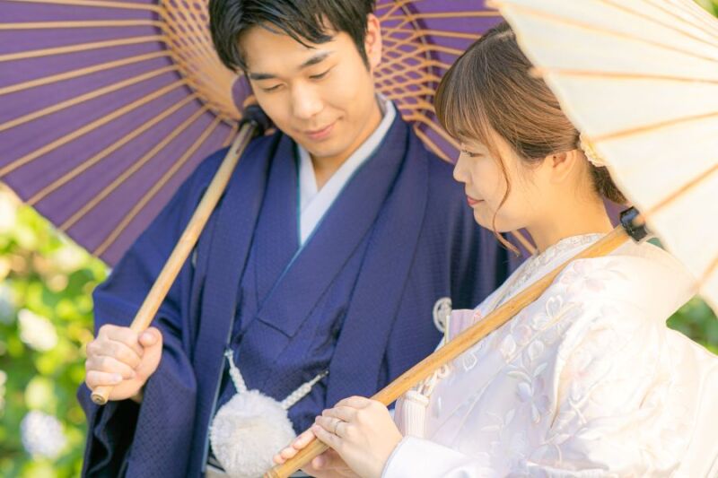 番傘を使ったおしゃれなショット♪