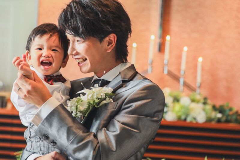 ご新郎様とお子様ショット！