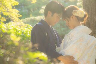 ～アジサイが咲く縮景園～